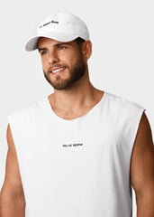 Gostoso Logotipo Regata Ribada com Estampa de Listras em Branco e Preto - Regatas Masculinas