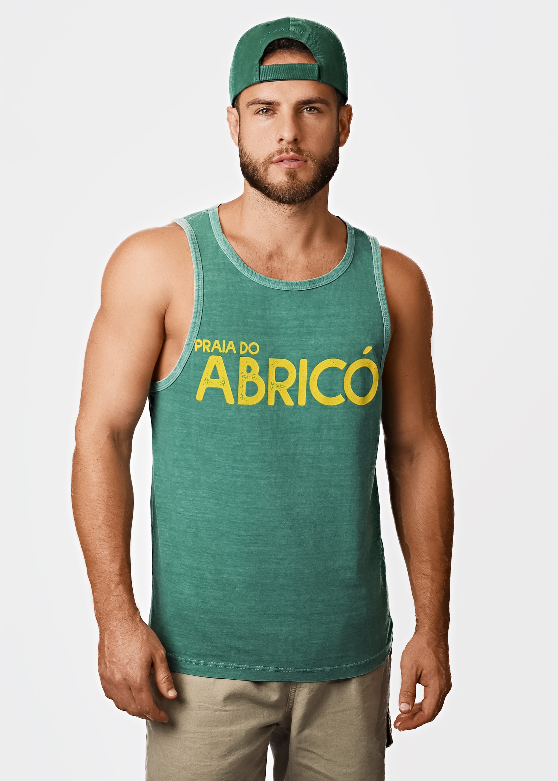 Gostoso Logotipo Regata Ribada com Estampa de Listras em Branco e Preto - Regatas Masculinas