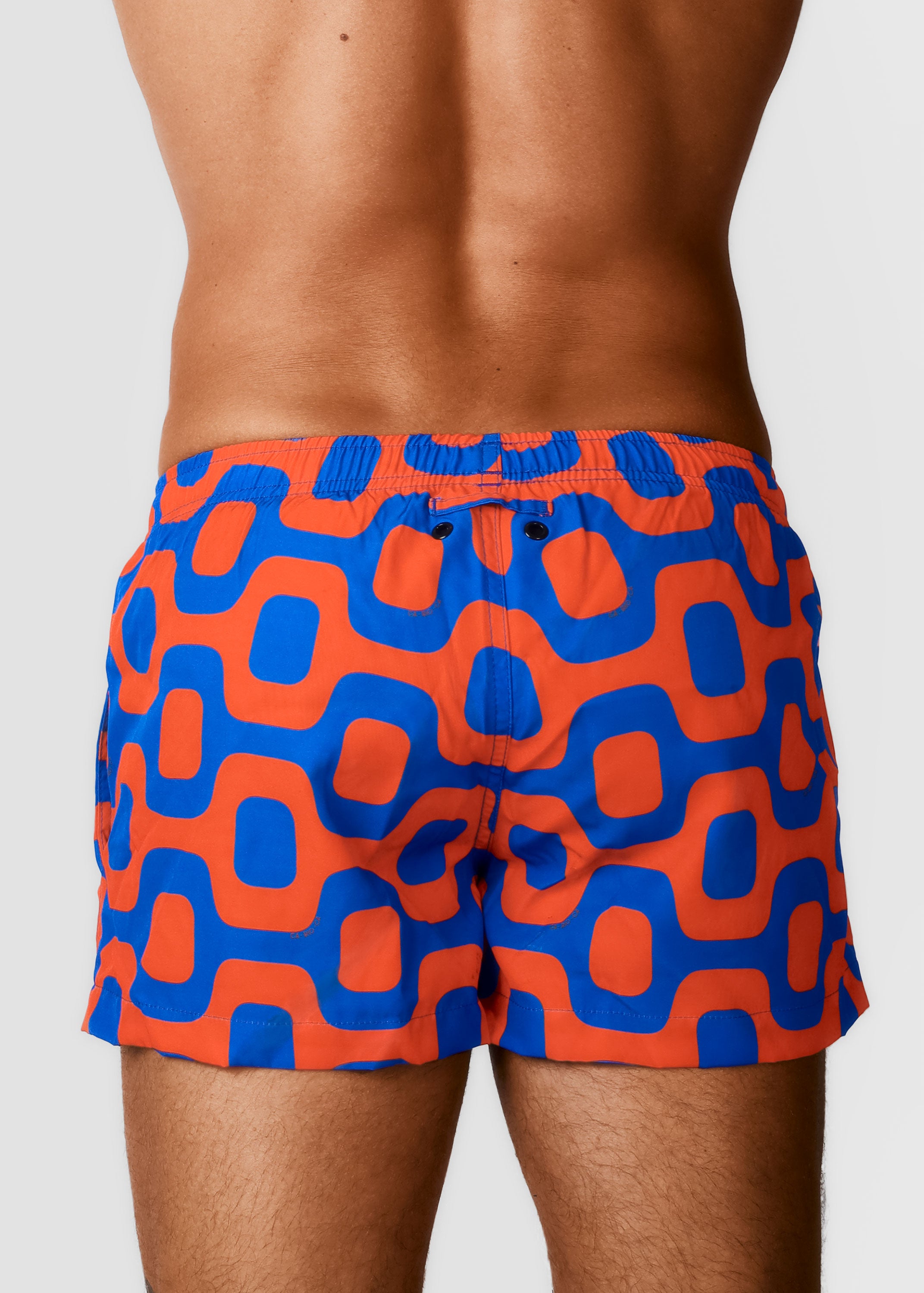 SHORTS PAVEMENT LARANJA E AZUL - Shorts Italianos