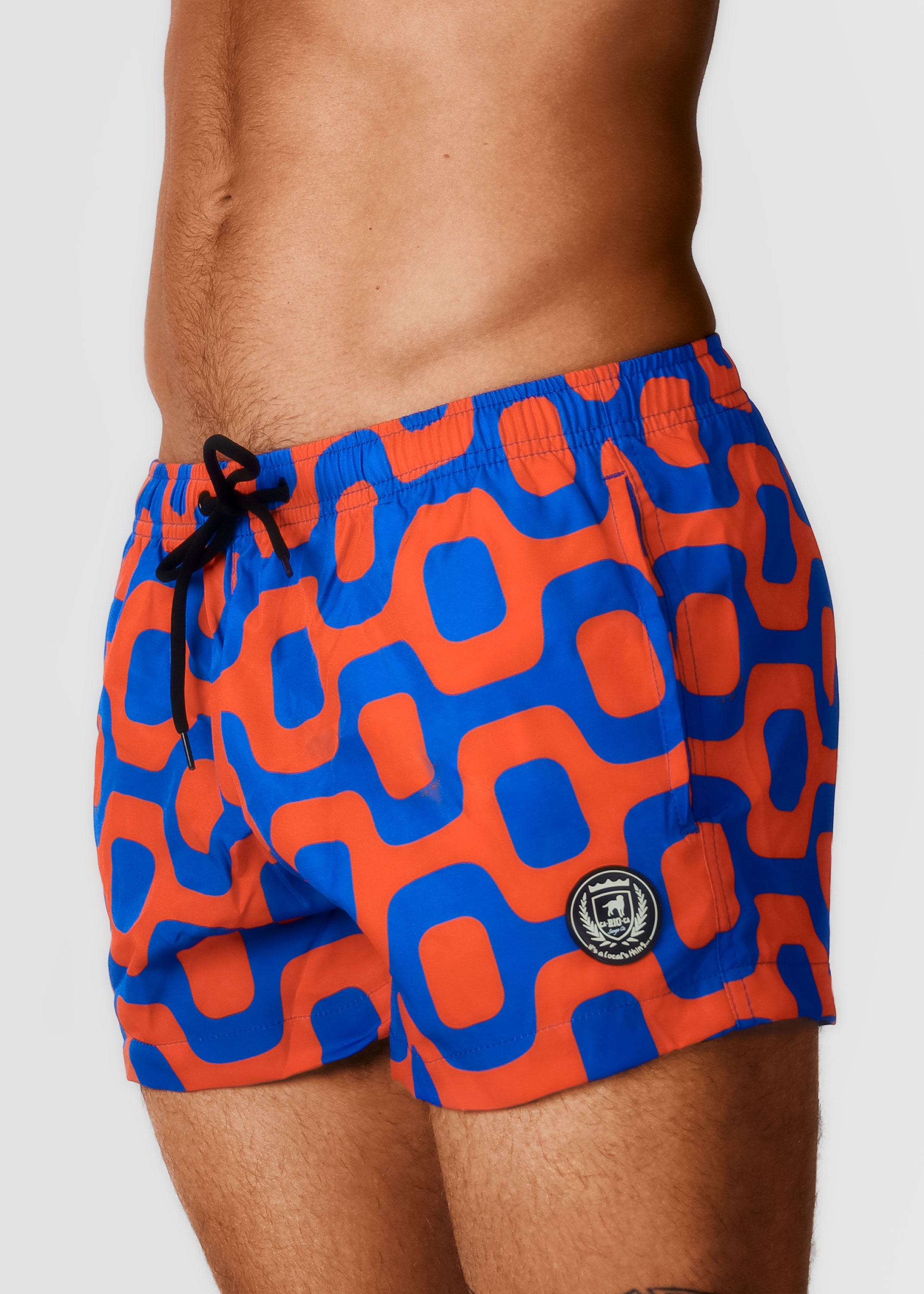 SHORTS PAVEMENT LARANJA E AZUL - Shorts Italianos