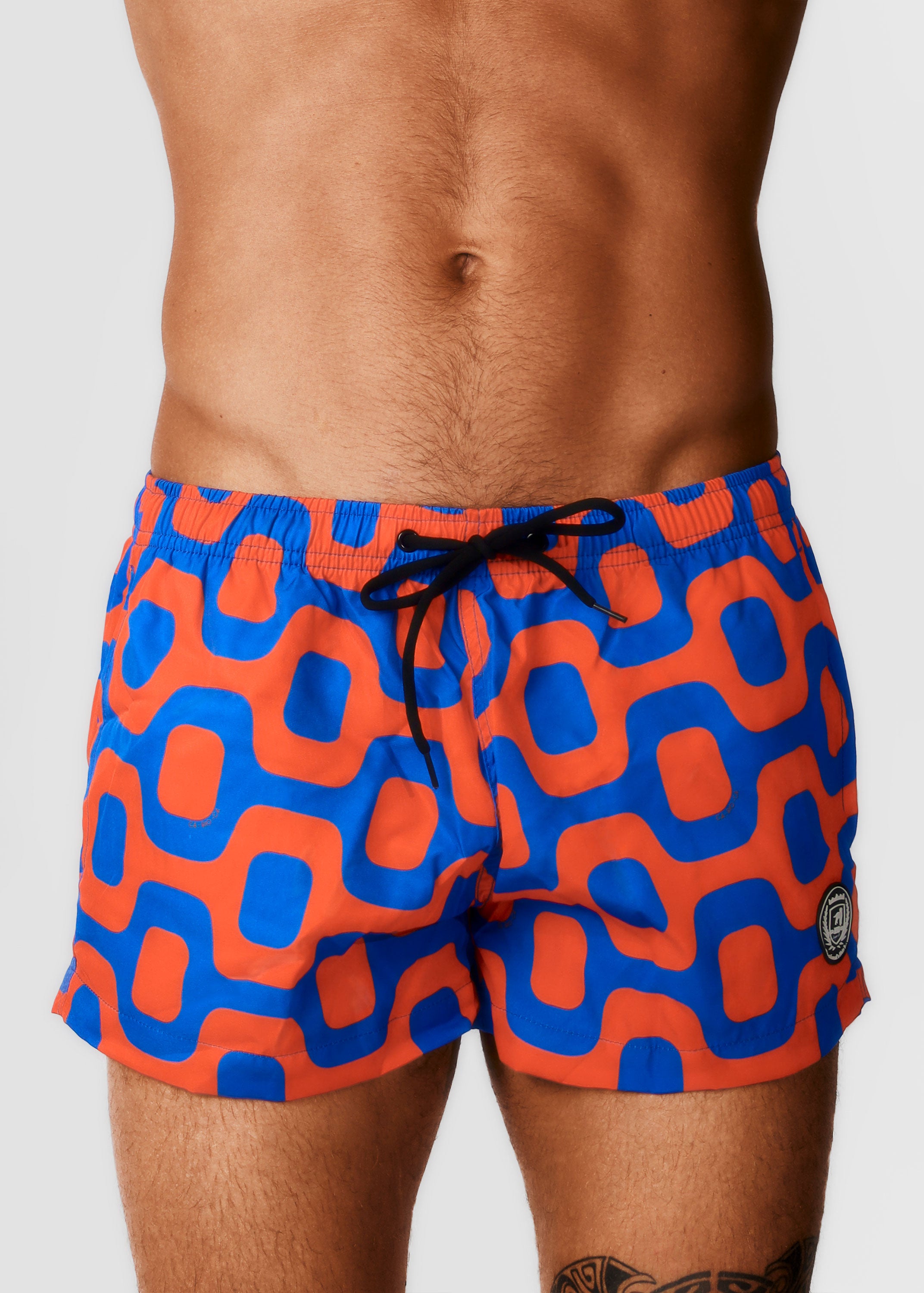 SHORTS PAVEMENT LARANJA E AZUL - Shorts Italianos