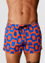 SHORTS PAVEMENT LARANJA E AZUL - Shorts Italianos