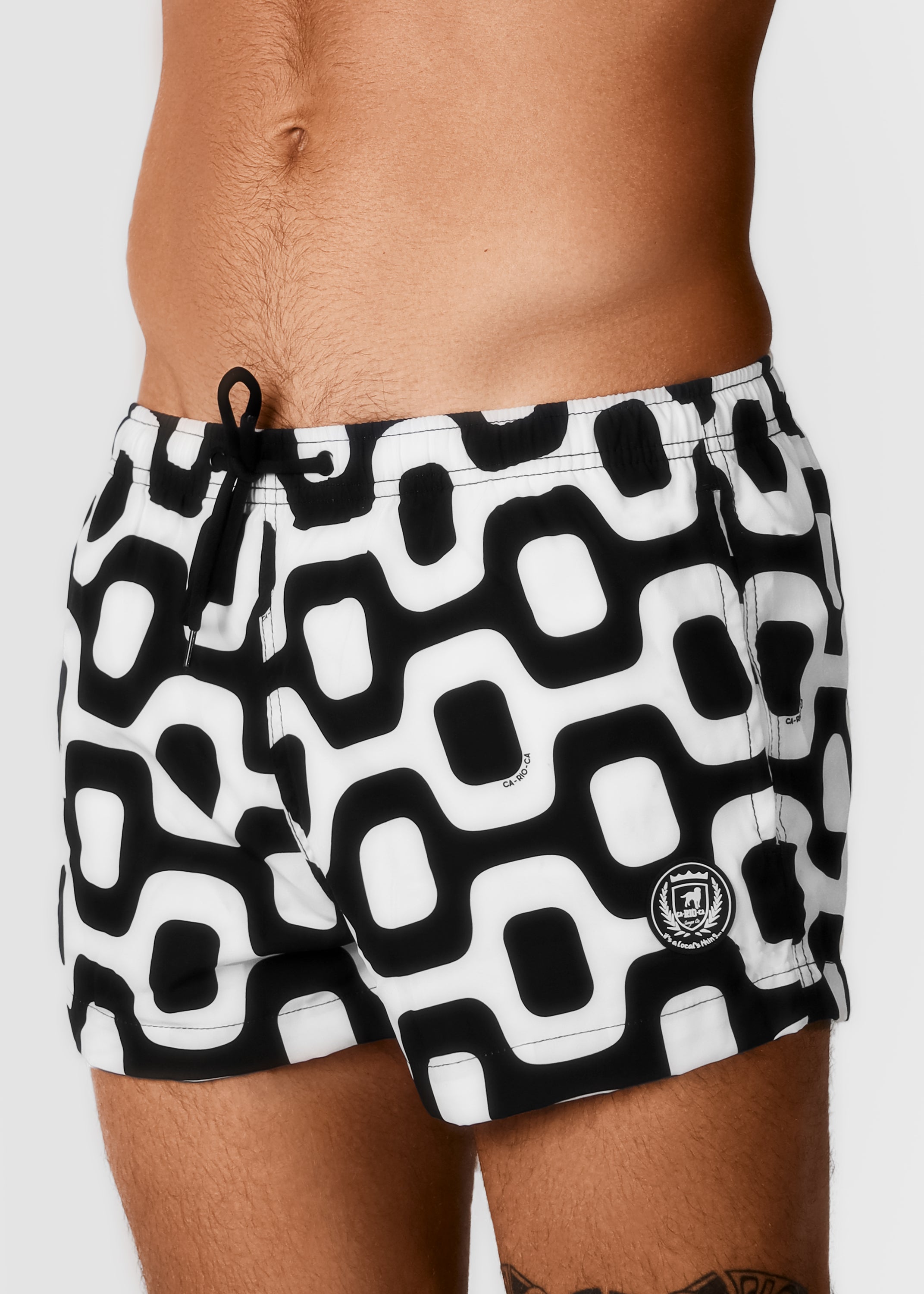 Black & White Pavement Shorts - Italian Shorts