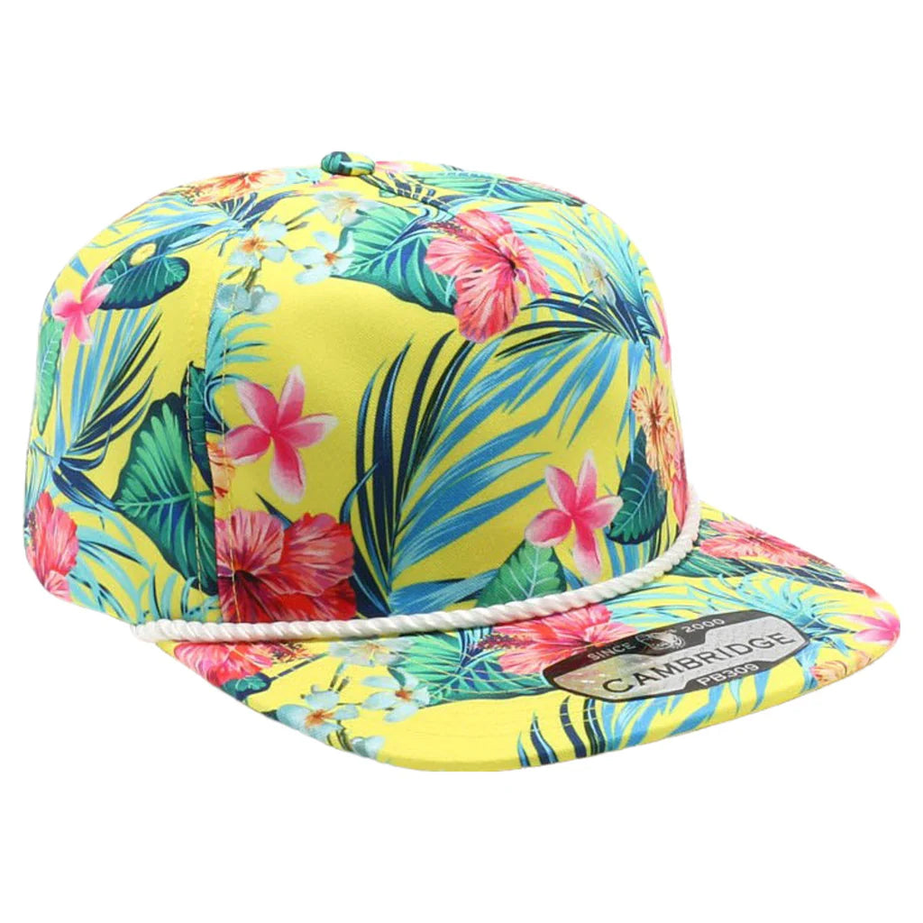 Hawaii Floral Rope Hat in Assorted Colors Clearance Final Sales Yellow