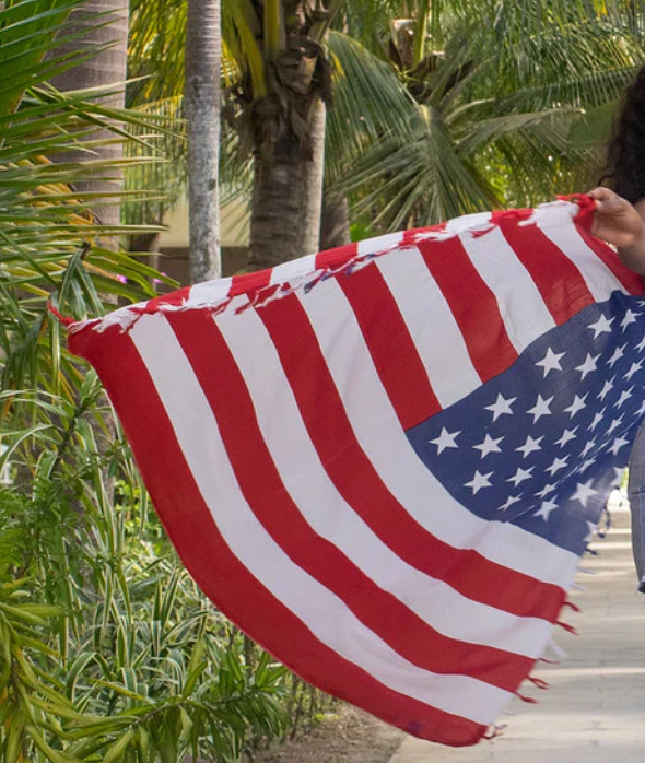 USA FLAG 🇺🇸 CANGA - Red White &amp; Blue - Brazilian Beach Towel (Sarong/Pareo)