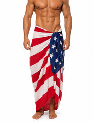 TEAM USA FLAG 🇺🇸 CANGA - Red White & Blue - Brazilian Beach Towel (Sarong/Pareo)