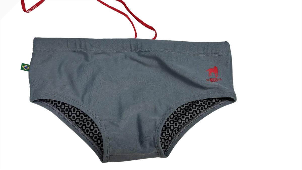 Gray Classic Cut Solids Sunga - Male Bathing Suit - CLEARANCE / FINAL SALES