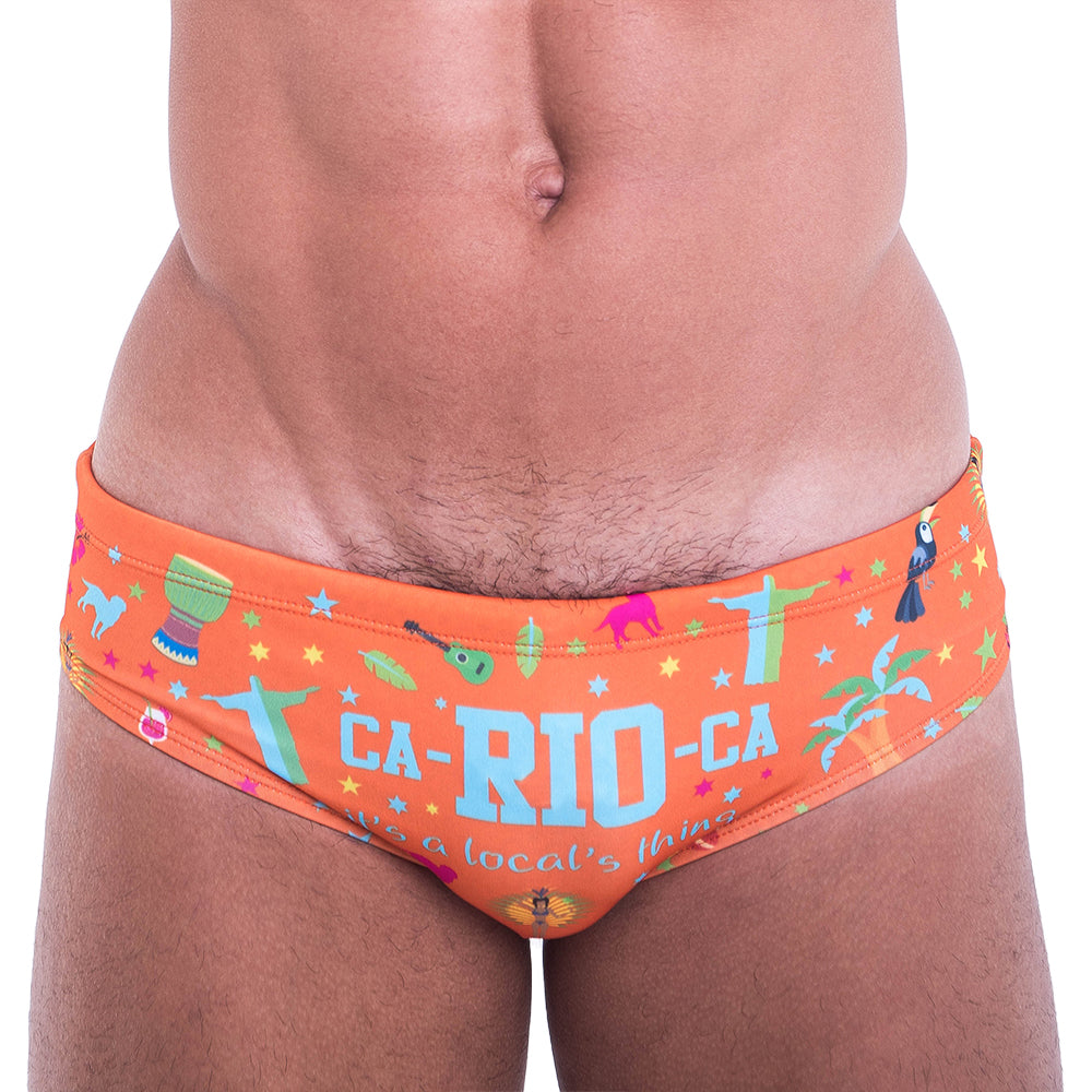 CA-RIO-CA BRIEF CARNAVAL 23 Print Men&#39;s Designer Swimwear - CLEARANCE / FINAL SALES