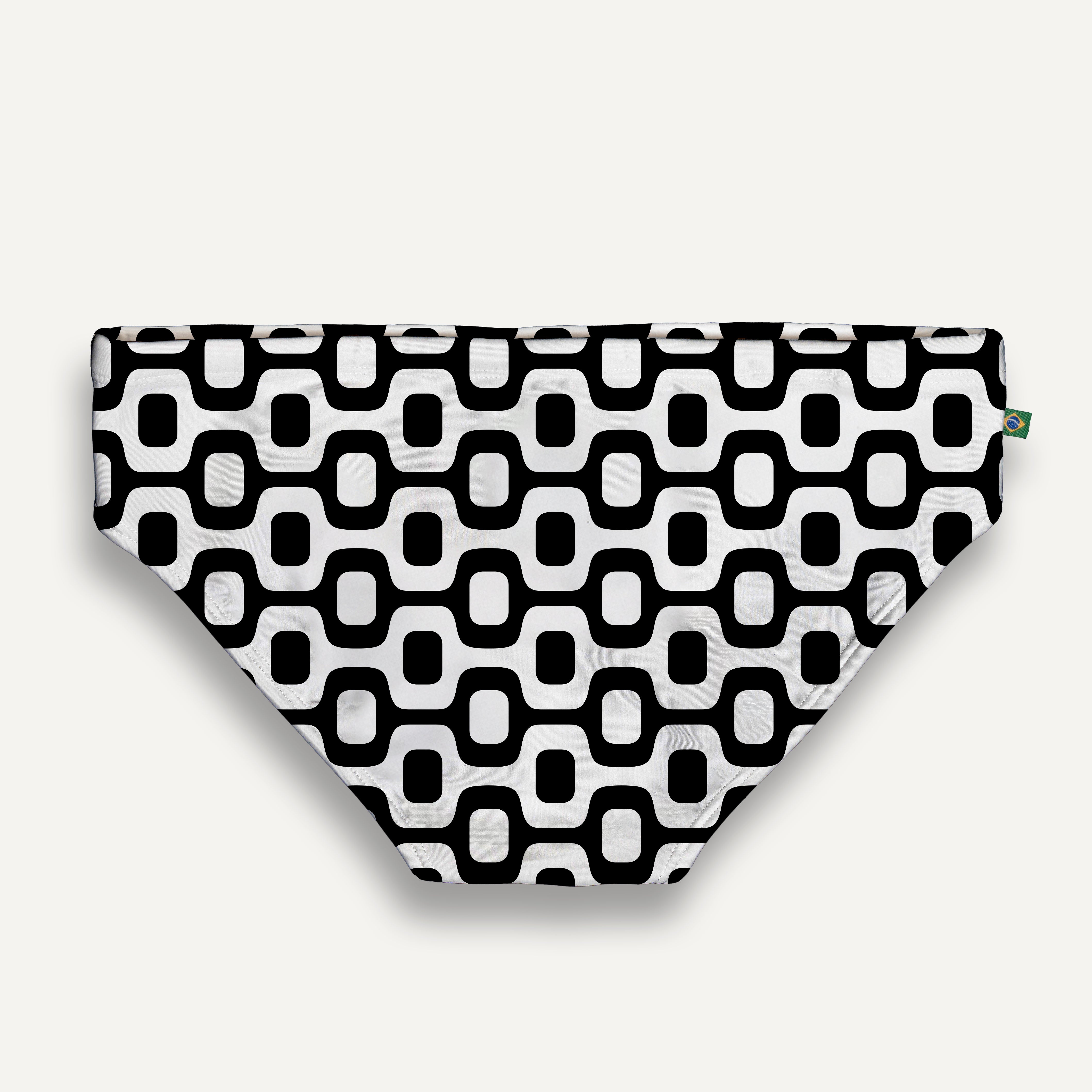 BLACK & WHITE  PAVEMENT SUNGA in Brief & Classic cut - Men's Designer Swimwear