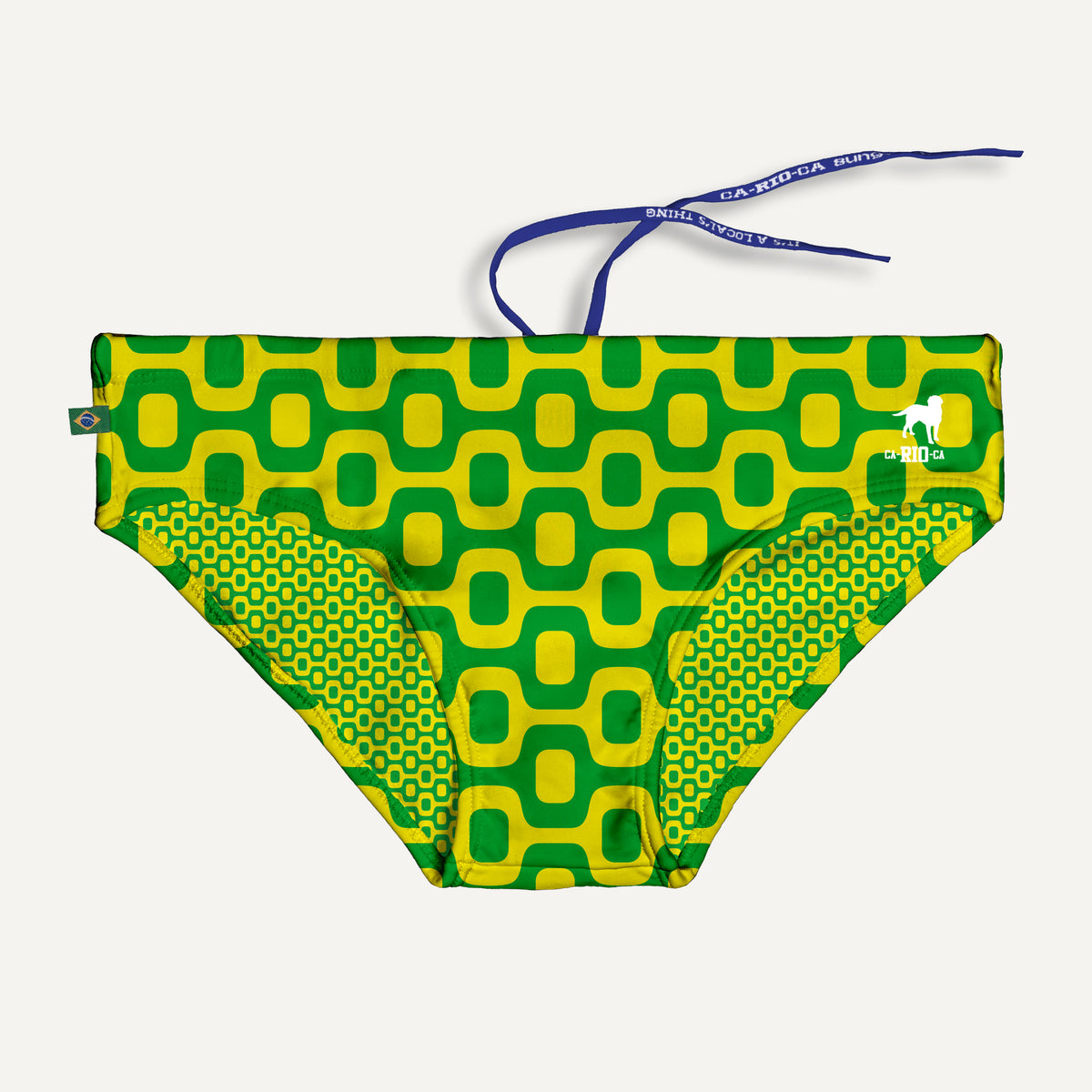 GREEN &amp; YELLOW PAVEMENT SUNGA in Brief &amp; Classic cut - Men's Designer Swimwear - *Pre Order