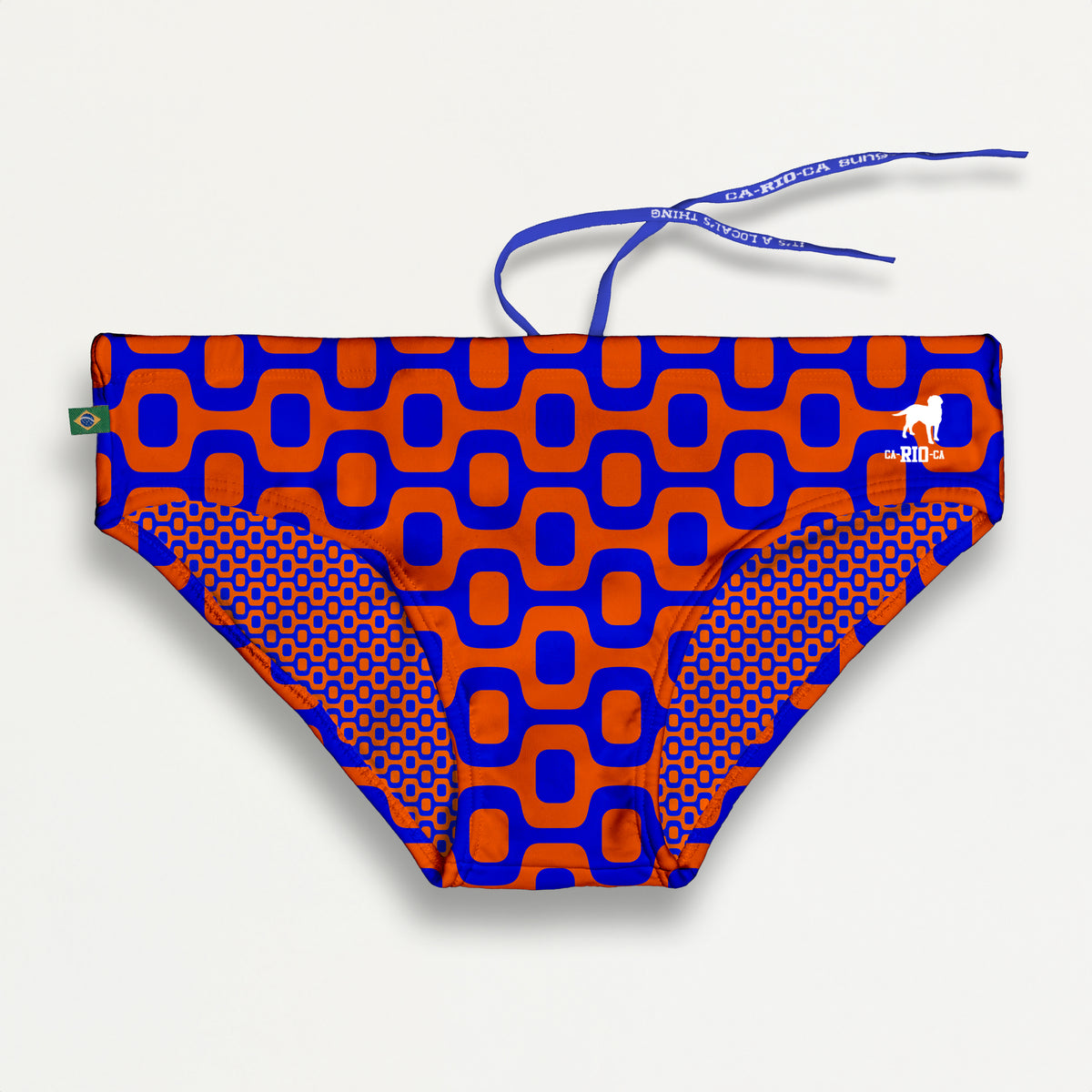 SUNGA LARANJA E AZUL PAVEMENT nos modelos Brief e Clássico - Moda Praia Masculina Designer