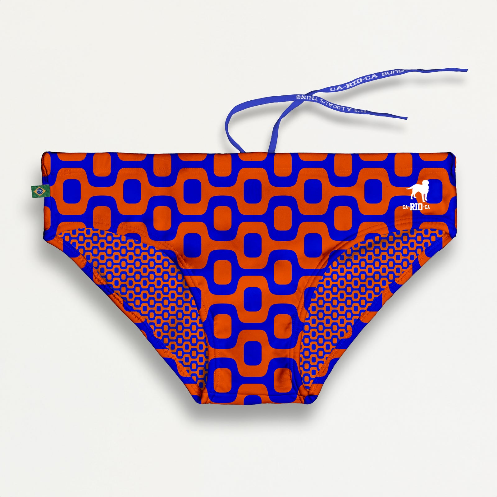 ORANGE & BLUE PAVEMENT SUNGA in Brief & Classic cut - Men's Designer Swimwear - *Pre-order
