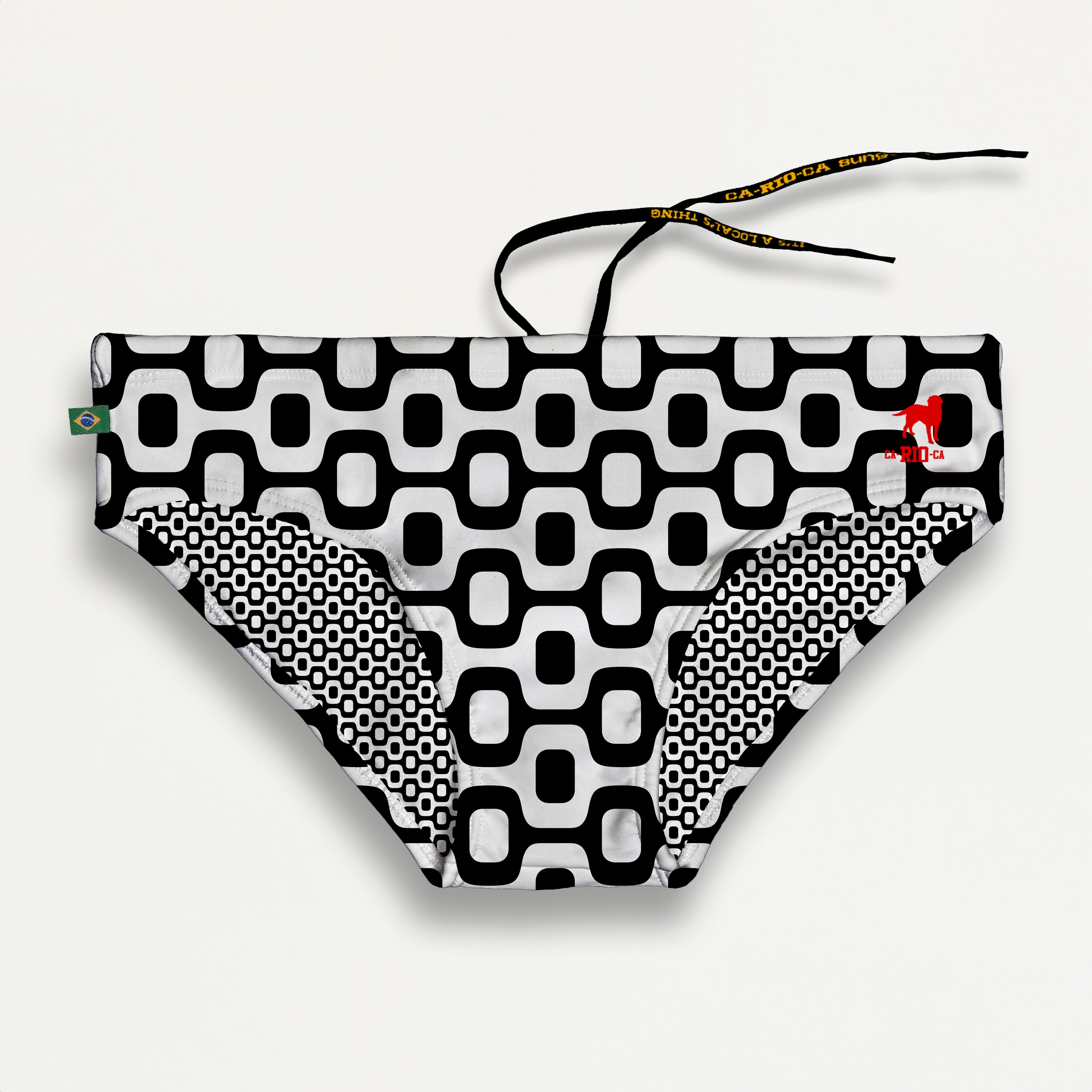 BLACK & WHITE  PAVEMENT SUNGA in Brief & Classic cut - Men's Designer Swimwear