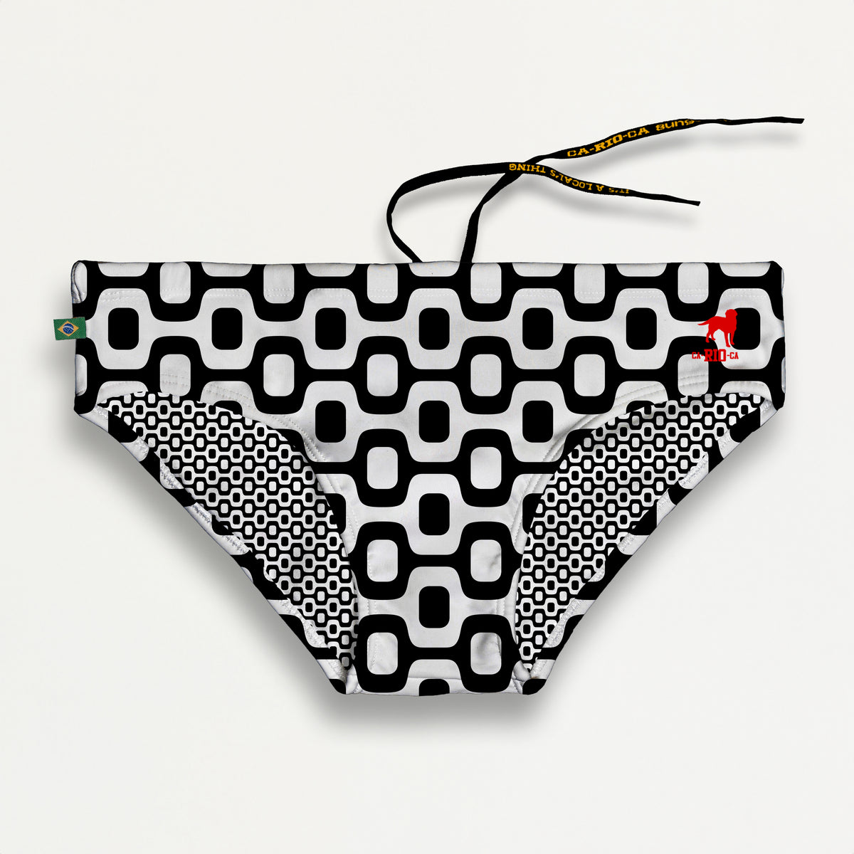 BLACK & WHITE  PAVEMENT SUNGA in Brief & Classic cut - Men's Designer Swimwear
