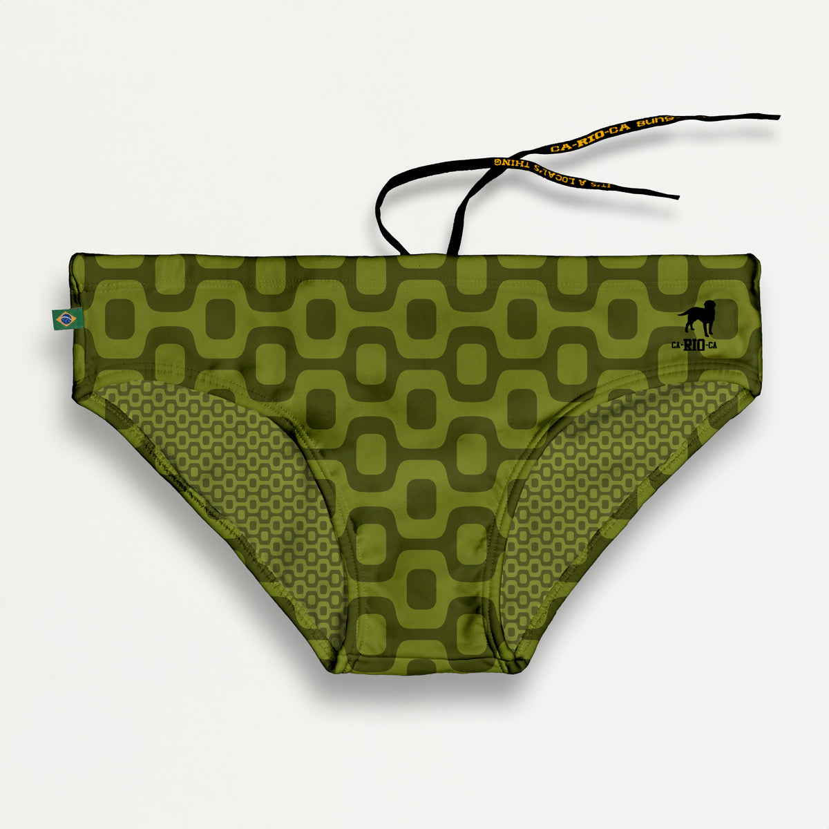 OLIVE GREEN PAVEMENT SUNGA in Brief &amp; Classic cut - Men's Designer Swimwear - *Pre-order