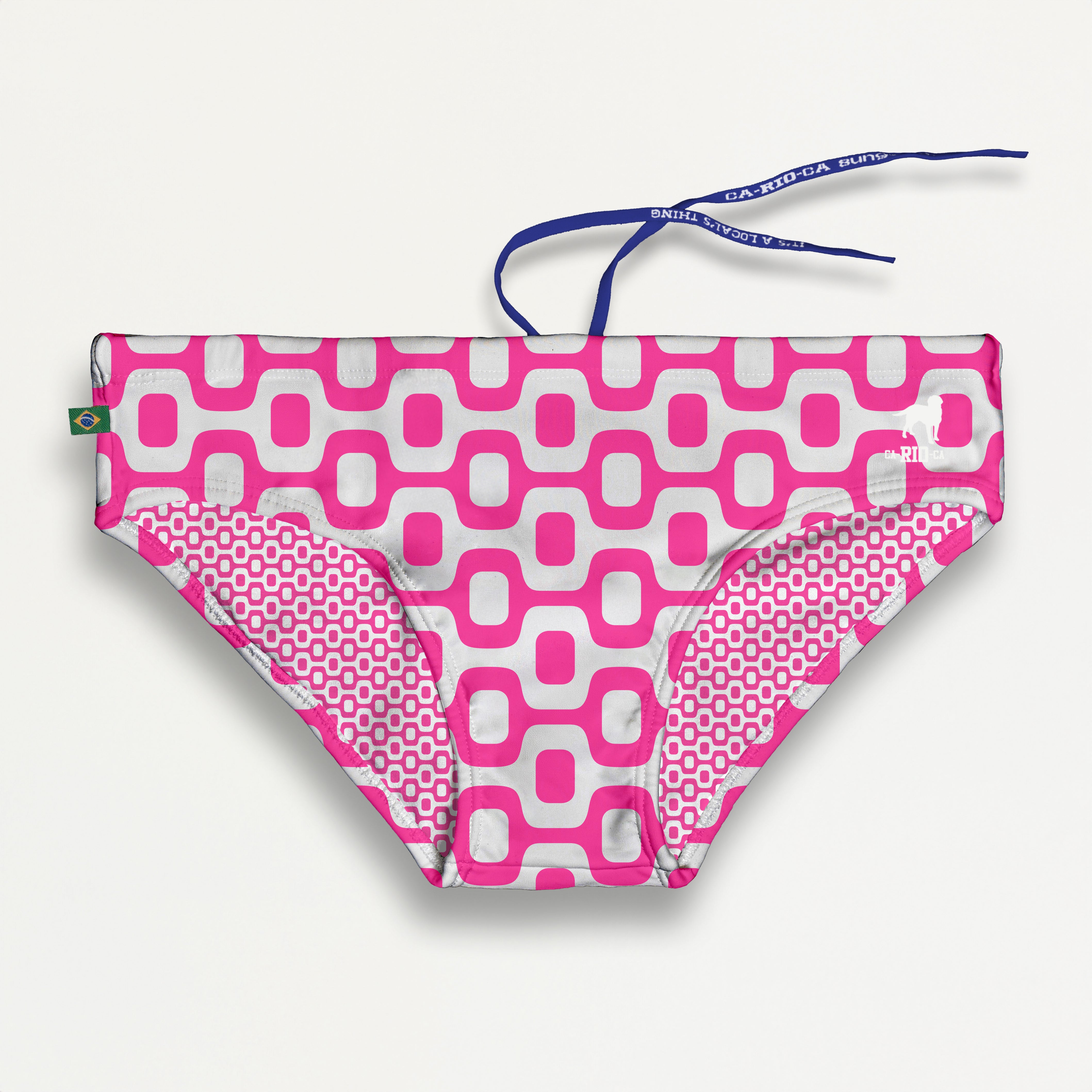 SUNGA PAVEMENT ROSA & BRANCA com corte Clássico e Curto - Moda Praia Masculina Designer