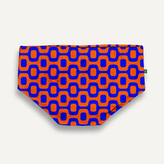SUNGA LARANJA E AZUL PAVEMENT nos modelos Brief e Clássico - Moda Praia Masculina Designer