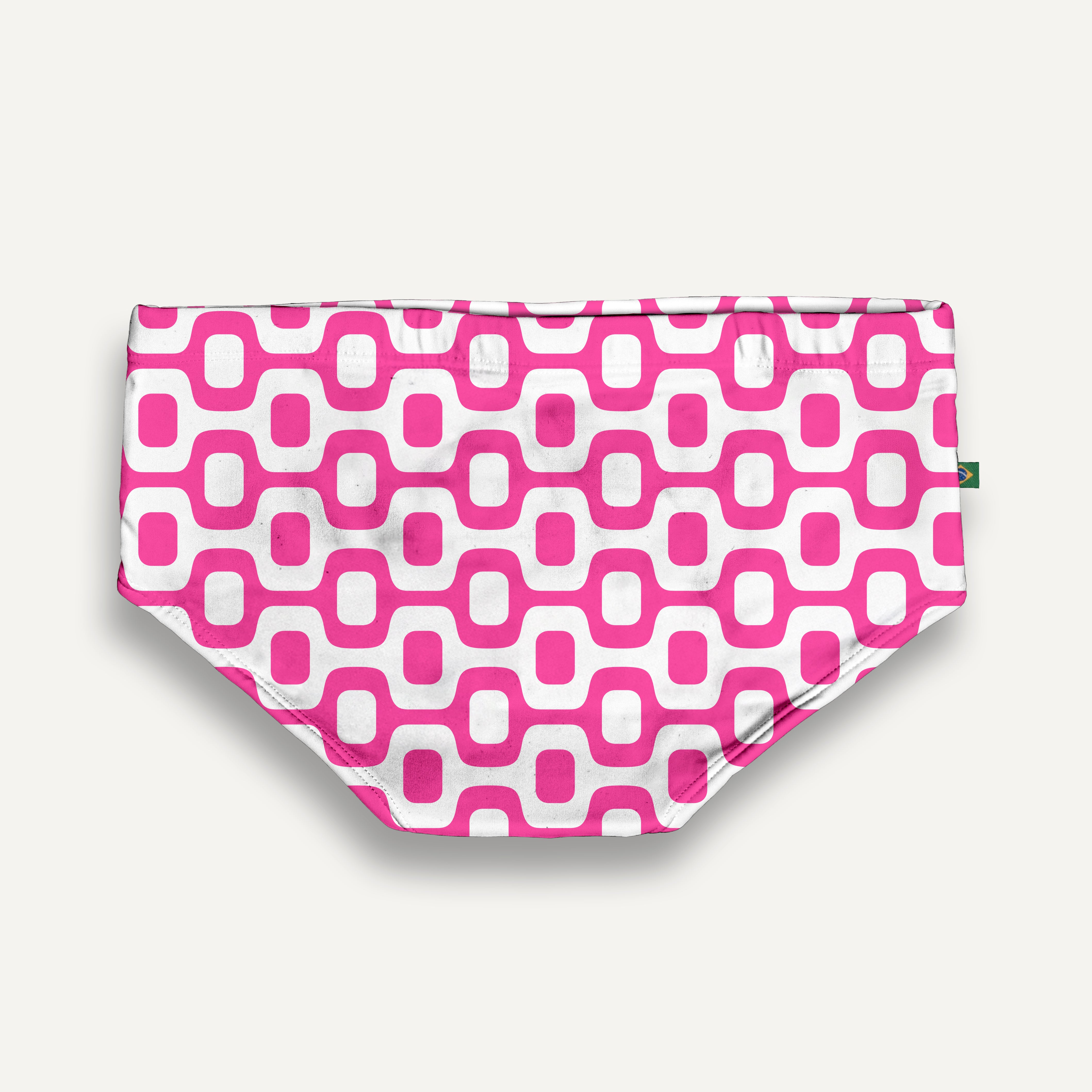 SUNGA PAVEMENT ROSA & BRANCA com corte Clássico e Curto - Moda Praia Masculina Designer