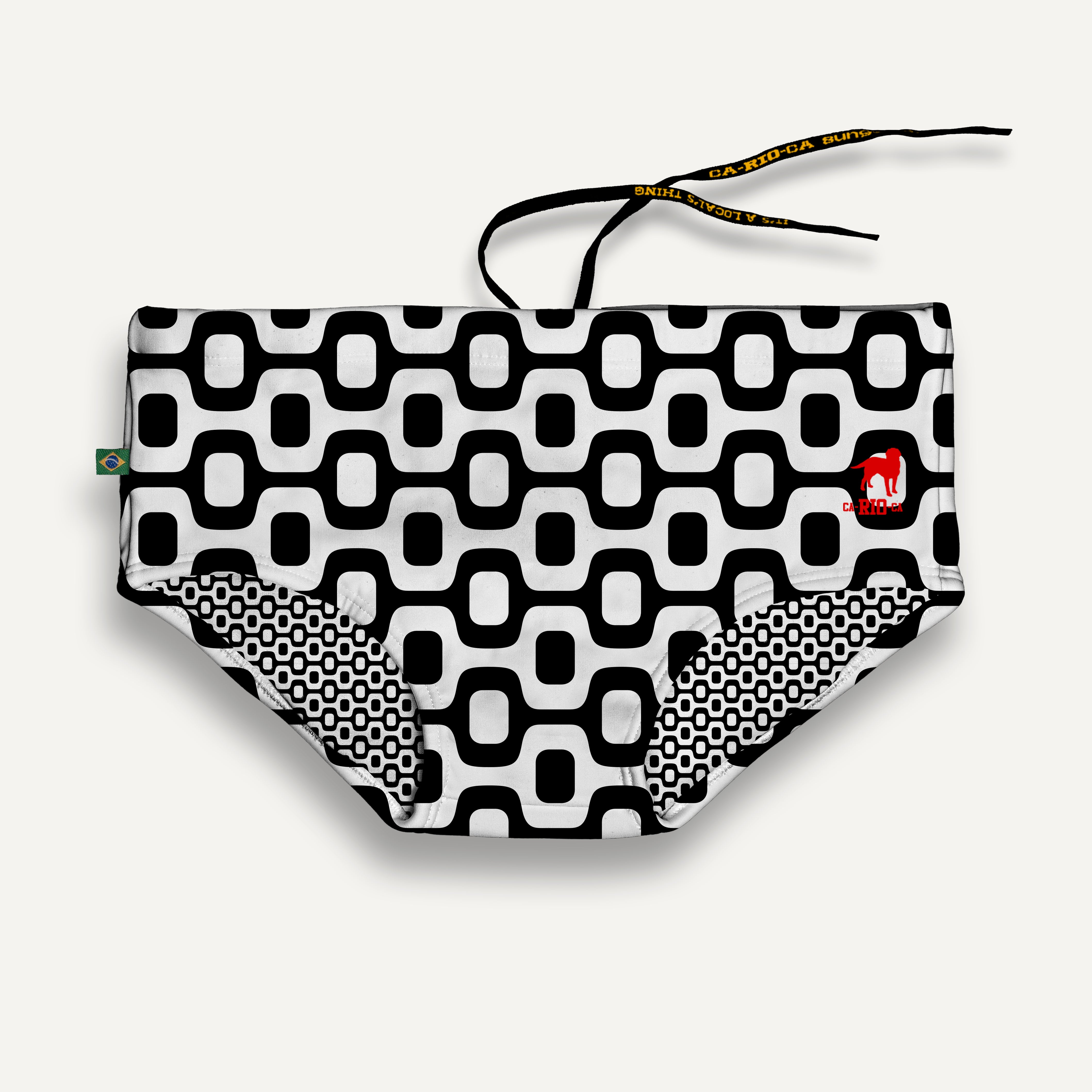 BLACK & WHITE  PAVEMENT SUNGA in Brief & Classic cut - Men's Designer Swimwear