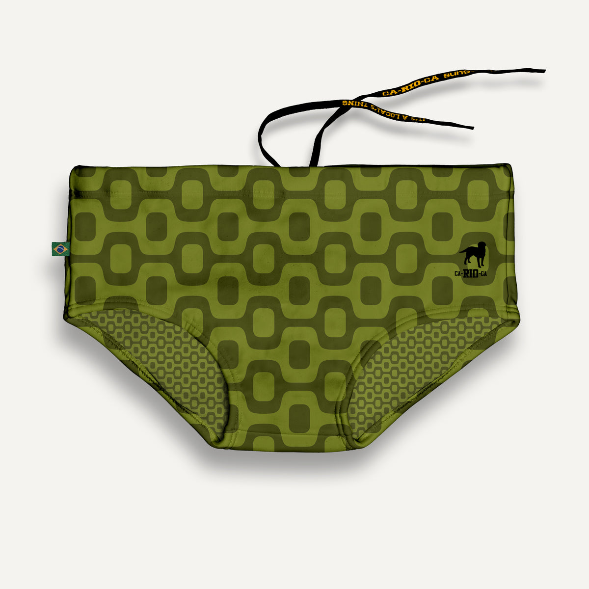 OLIVE GREEN PAVEMENT SUNGA in Brief & Classic cut - Men's Designer Swimwear - *Pre-order