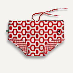 RED & WHITE  PAVEMENT SUNGA in Brief & Classic cut - Men's Designer Swimwear