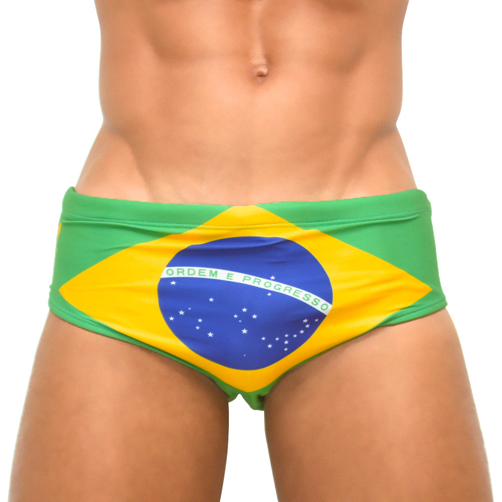 TEAM BRASIL FLAG SUNGA - Trajes de baño de diseñador para hombres - Sunga brasileño para hombres