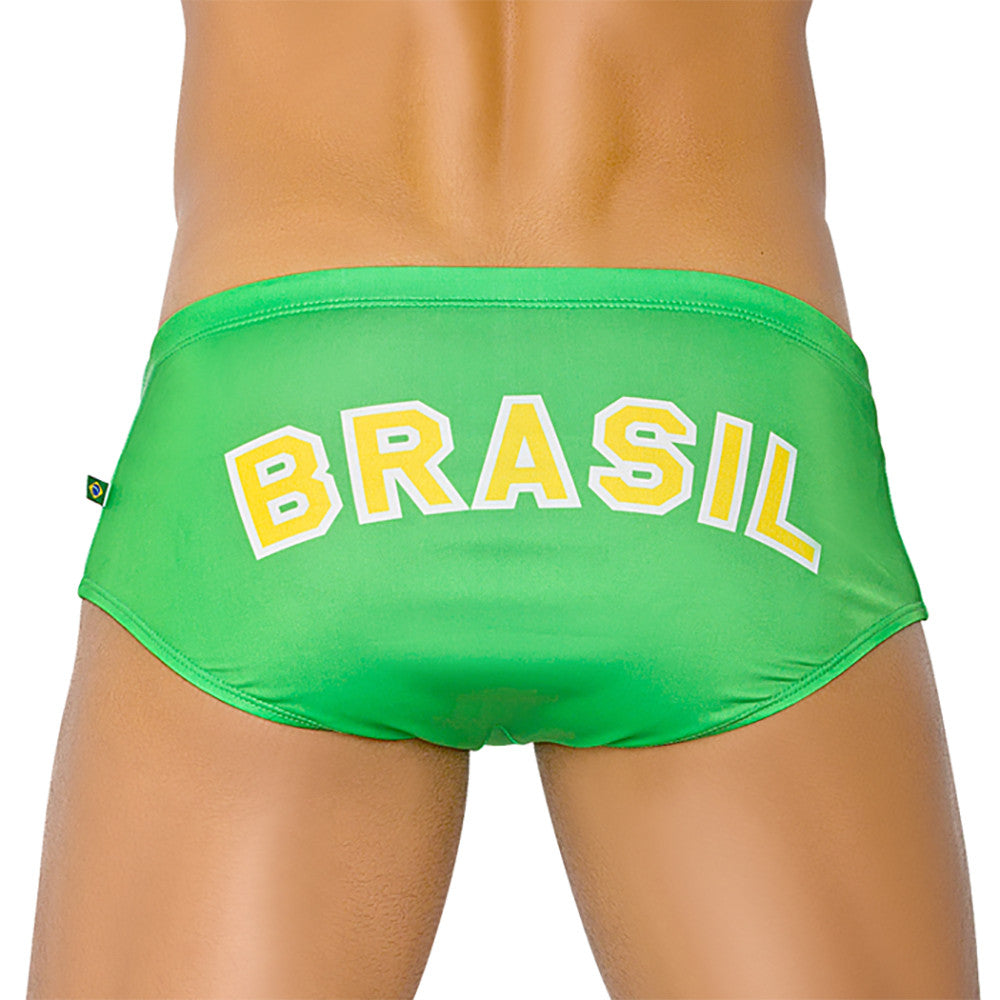 TEAM BRASIL FLAG SUNGA - Men's Designer Swimwear - Men's Brazilian Sunga