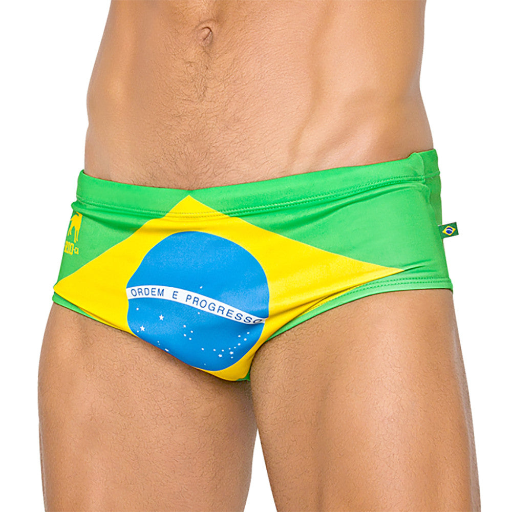 TEAM BRASIL FLAG SUNGA - Men's Designer Swimwear - Men's Brazilian Sunga