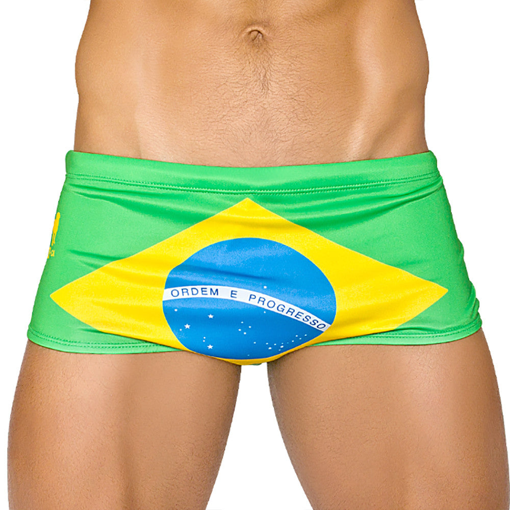 TEAM BRASIL FLAG SUNGA - Men's Designer Swimwear - Men's Brazilian Sunga