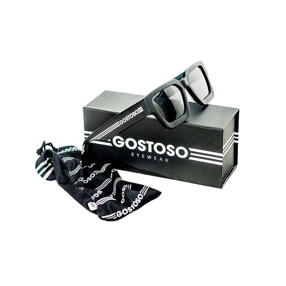 Gostoso Stripes Sunglasses - Black & White