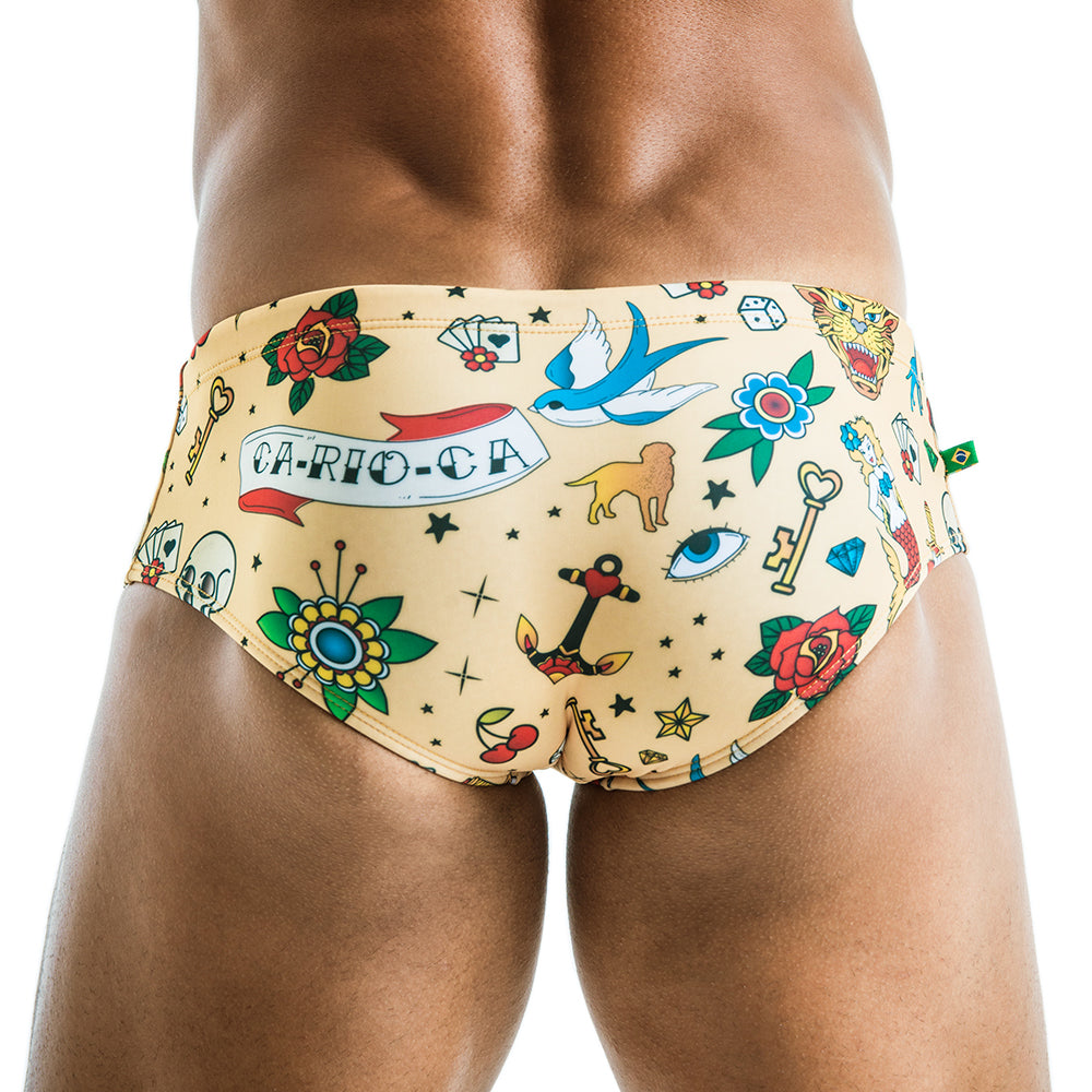 Sunga Tatuagem de Marinheiro - Moda Praia Masculina Exclusiva - LIQUIDAÇÃO / VENDA FINAL