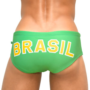TEAM BRASIL FLAG SUNGA - Men's Designer Swimwear - Men's Brazilian Sunga