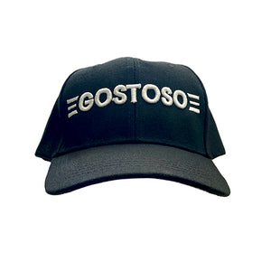 Gostoso Logotipo Stripes Embroidered Trucker Hat In Black & White
