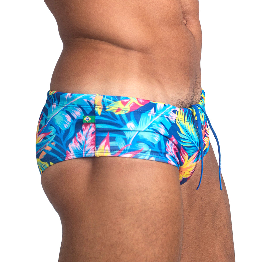 COBRA Brown Snake Print Men's Designer Swimwear - Animal Print Masculino natação Sunga - LIQUIDAÇÃO / VENDAS FINAIS
