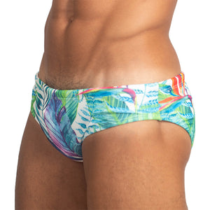Paraíso Floral Print Men's Designer Swimwear - Men's Swimming Sunga