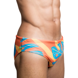 Orange Jungle Sunga  - Men's Designer Swimwear- CLEARANCE / FINAL SALES