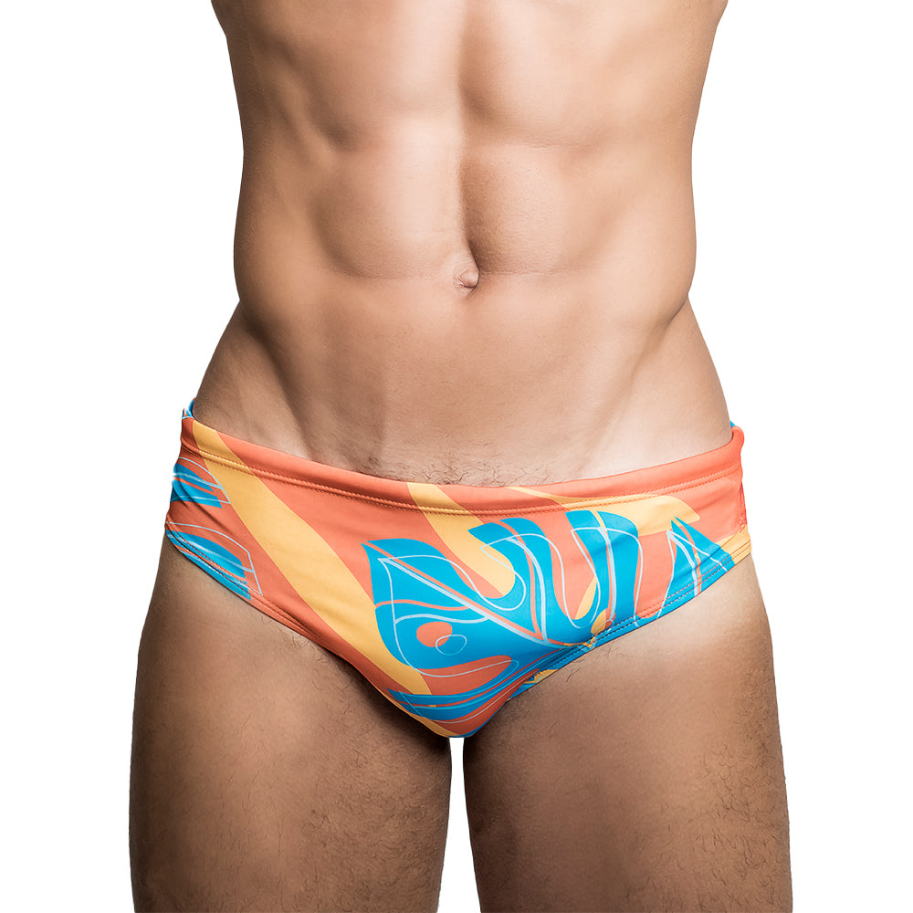 Orange Jungle Sunga  - Men's Designer Swimwear - CLEARANCE / FINAL SALES