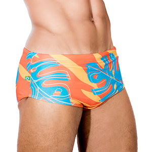 Orange Jungle Sunga  - Men's Designer Swimwear- CLEARANCE / FINAL SALES