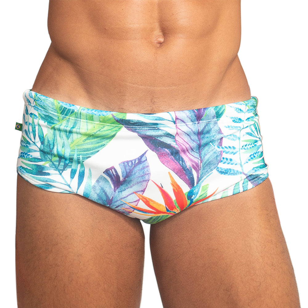 Paraíso Floral Print Men's Designer Swimwear - Men's Swimming Sunga - CLEARANCE / FINAL SALES