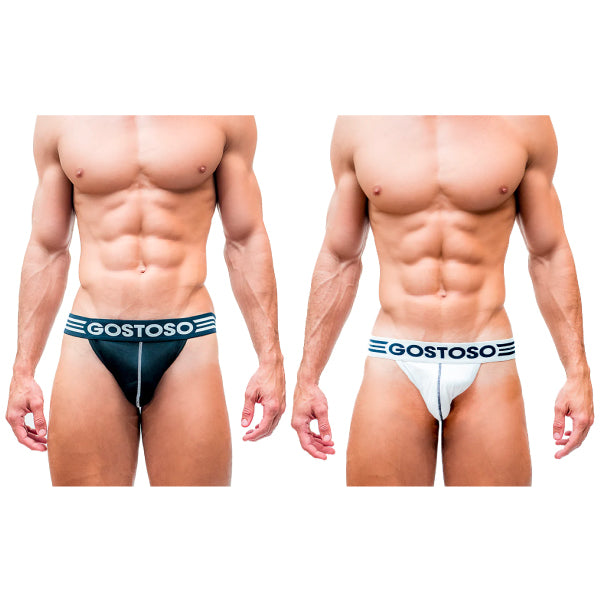 Gostoso Underwear - Solid Gostoso Stripes Logo Jockstrap 2-pack Underwear